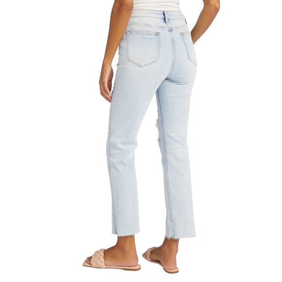 Vigoss 29 (8) NWT Stevie Crop Straight High Rise Women’s Jeans Distressed - Picture 2 of 12